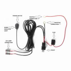 Cablaj electric pentru 2 proiectoare 12V, 40A, 2x2,5m, cu releu, intrerupator si mufe DT, LB0062-2 TruckLed