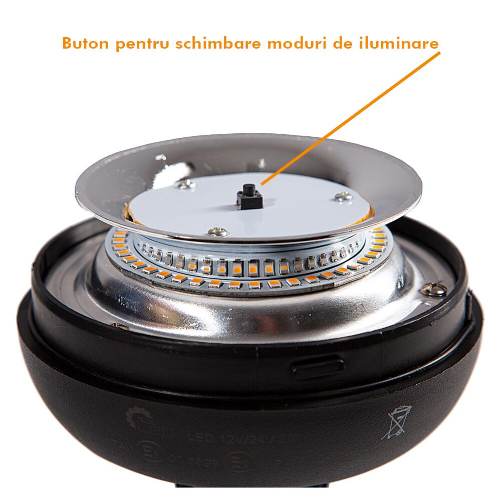 Girofar 12/24V, h210, 45 LED-uri, 20W, prindere pe tija flexibila, ALR0106 TruckLed