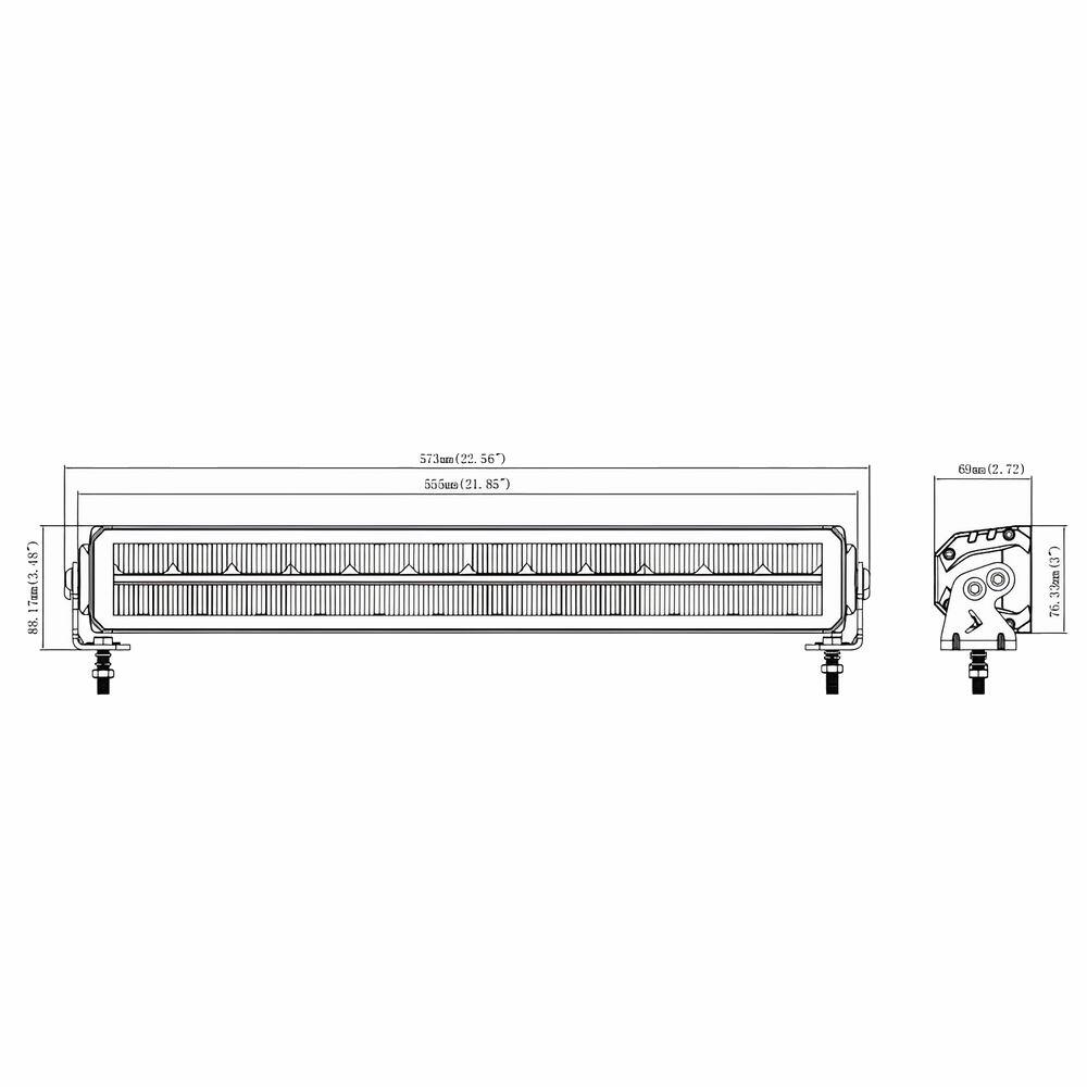 Proiector LED BAR, 555x88, 72 LED-uri, Stripe combo, cu 3 functii, 140W, 7927lm, L3423 TruckLed
