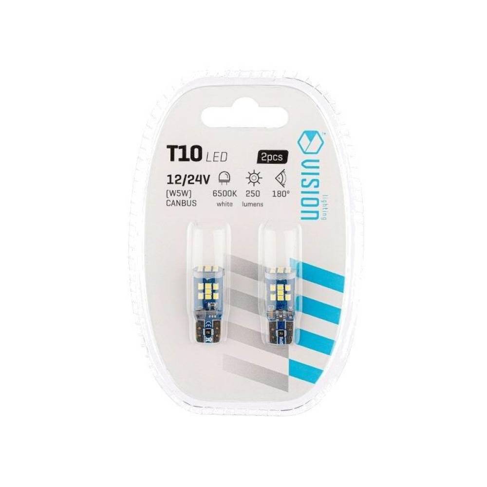 Set 2 becuri T10, 21 LED-uri, 12-24V, W5W, Canbus 58280 Vision