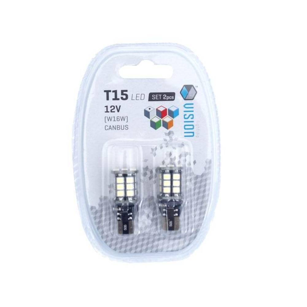 Set 2 becuri T15, 24 LED-uri, 12V, W16W, Canbus 58322 Vision