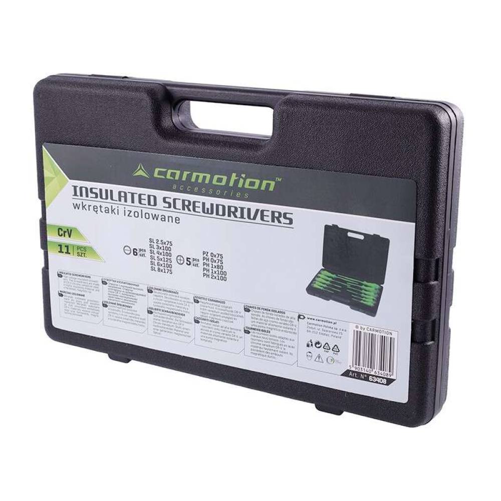 Set 11 surubelnite izolate, din otel crom-vanadiu CR-V, cu varfuri magnetice, 63408 Carmotion