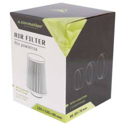 Filtru aer sport, argintiu-crom, 3 adaptori, h13cm, 86003 Carmotion