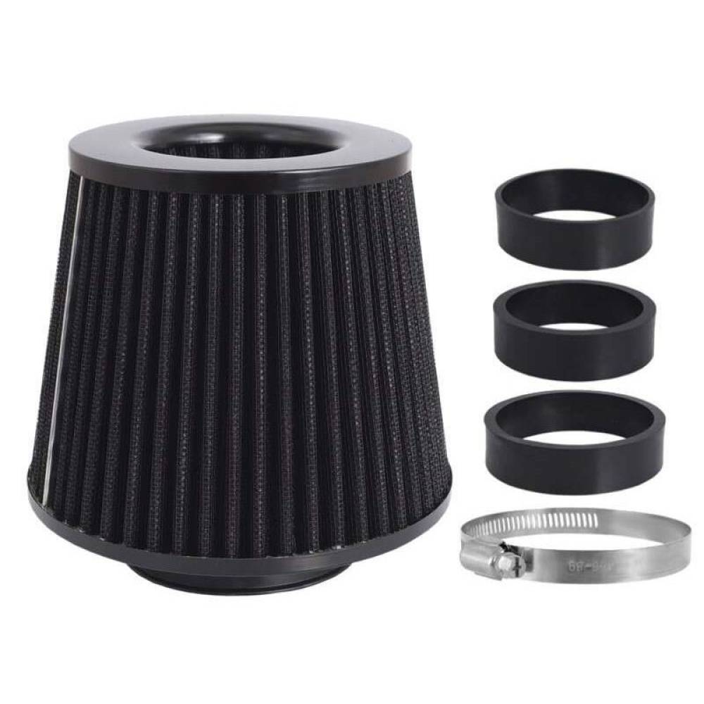 Filtru aer sport, negru-crom, 3 adaptori, h15cm, 86006 Carmotion