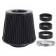 Filtru aer sport, negru-crom, 3 adaptori, h15cm, 86006 Carmotion