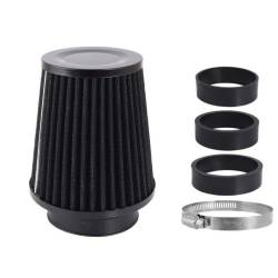 Filtru aer sport, negru-crom, 3 adaptori, h13cm, 86002 Carmotion 