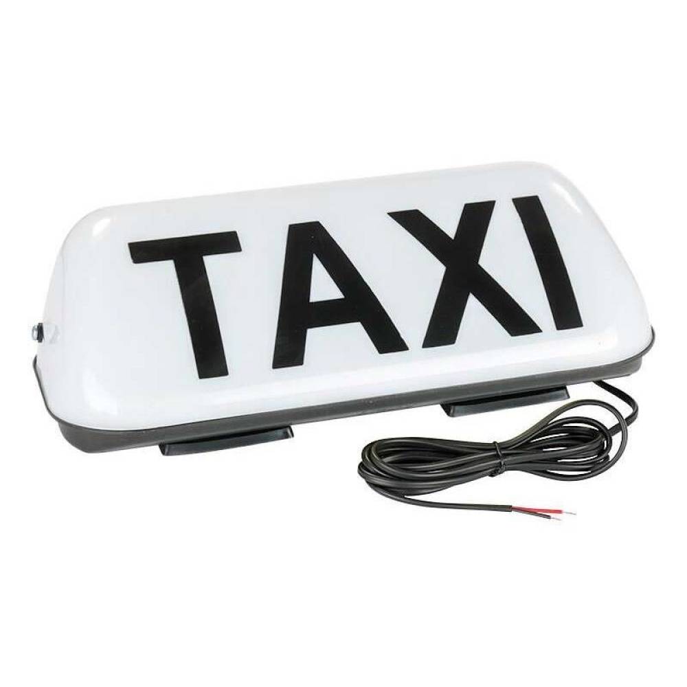 Caseta firma Taxi, LED, alba, cu magnet, fir 170cm, 86860 Carmotion