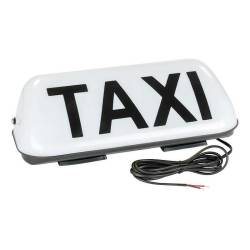 Caseta firma Taxi, LED, alba, cu magnet, fir 170cm, 86860 Carmotion