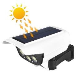 Lampa cu panou solar, 77 LED-uri, camera falsa, senzor de miscare, cu telecomanda, JD-2178T Lampa cu panou solar, 77 LED-uri, camera falsa, senzor de miscare, cu telecomanda, JD-2178T