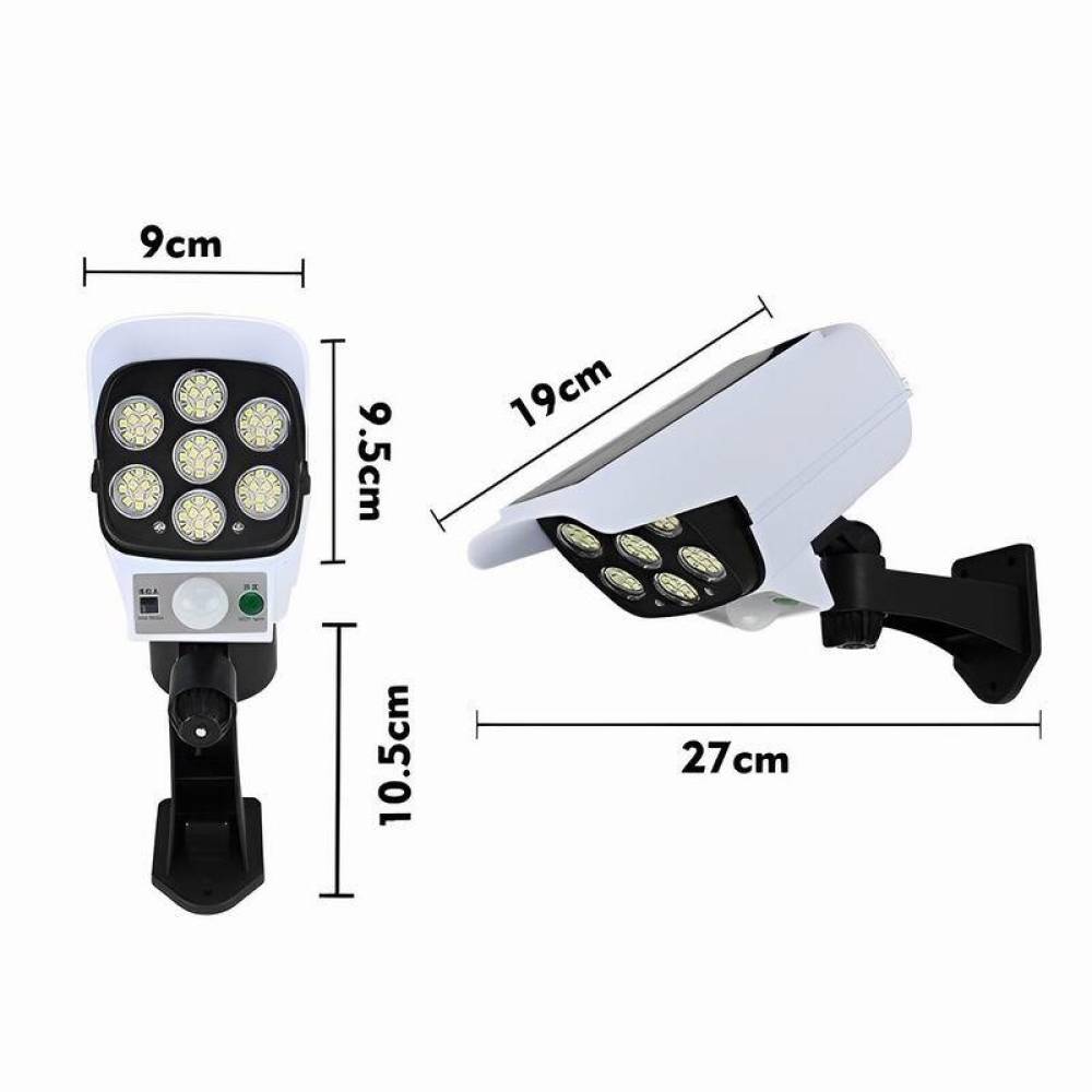 Lampa cu panou solar, 77 LED-uri, camera falsa, senzor de miscare, cu telecomanda, JD-2178T Lampa cu panou solar, 77 LED-uri, camera falsa, senzor de miscare, cu telecomanda, JD-2178T