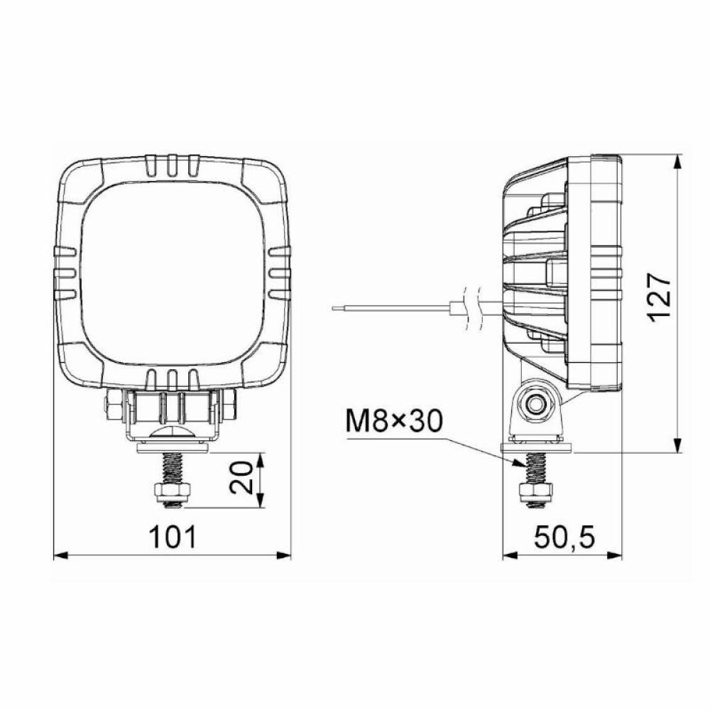 Lampa semnalizare cu pozitie si DRL, cu LED-uri, cu suport prindere, ROCA LZD 2805 Horpol