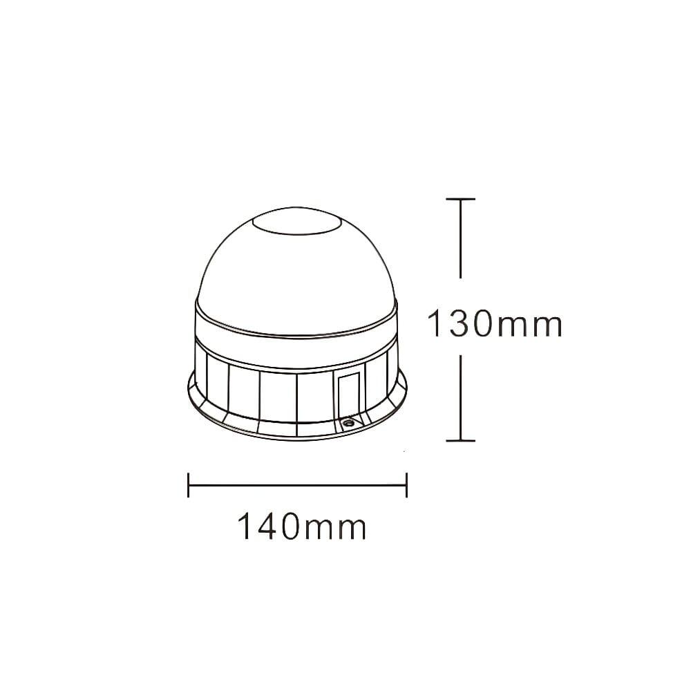 Girofar 12/24V, h130, 30 LED-uri, 30W, prindere cu magnet si ventuza, TT.1490 