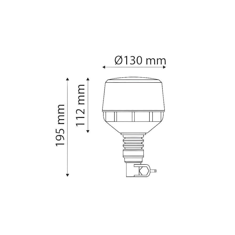 Girofar 12/24V, h195, 8 LED-uri SMD 3535, 24W, prindere pe tija flexibila, TT.1421