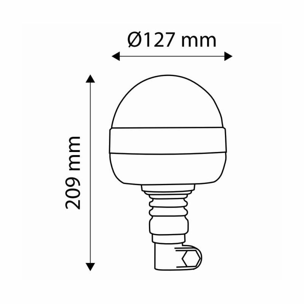 Girofar 12/24V, h209, 30 LED-uri, 48W, prindere pe tija flexibila, TT.1481 Girofar 12/24V, h209, 30 LED-uri, 48W, prindere pe tija flexibila, TT.1481
