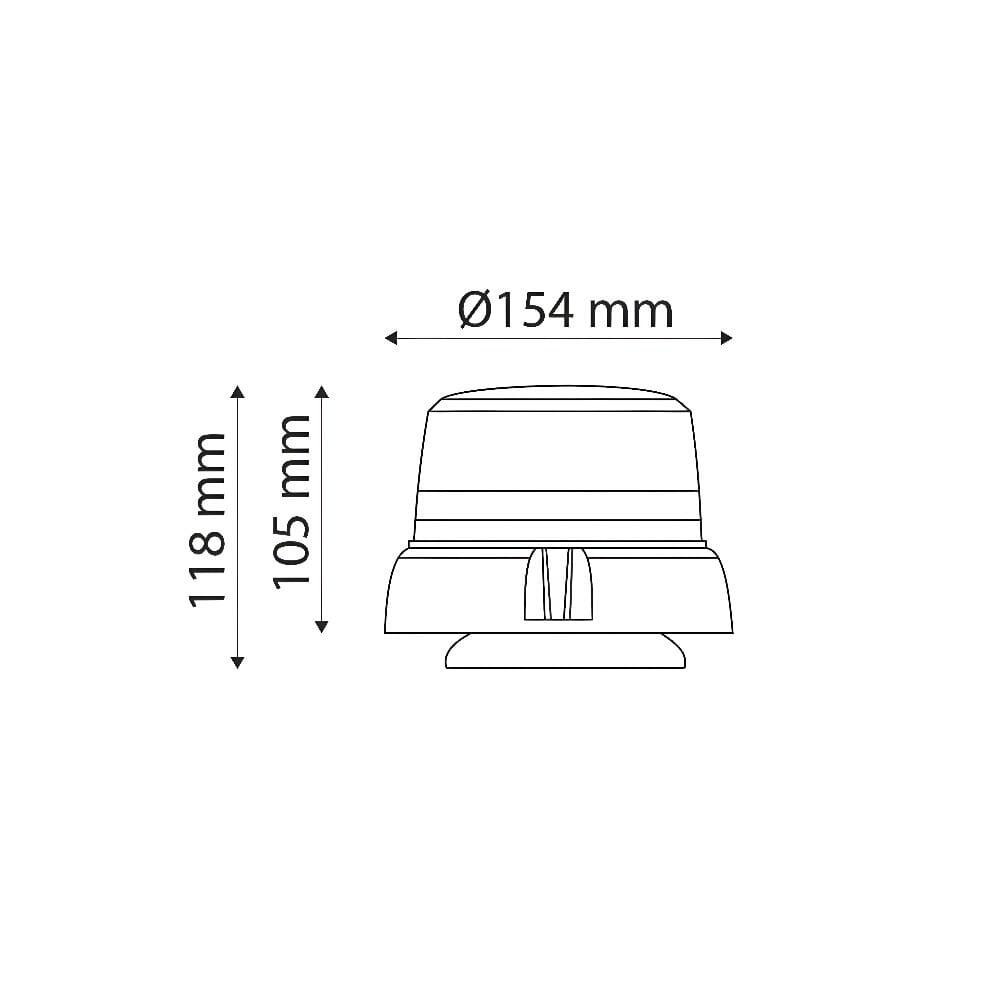 Girofar 12/24V, h110, 8 LED-uri, 24W, prindere cu magnet si ventuza, TT.1425