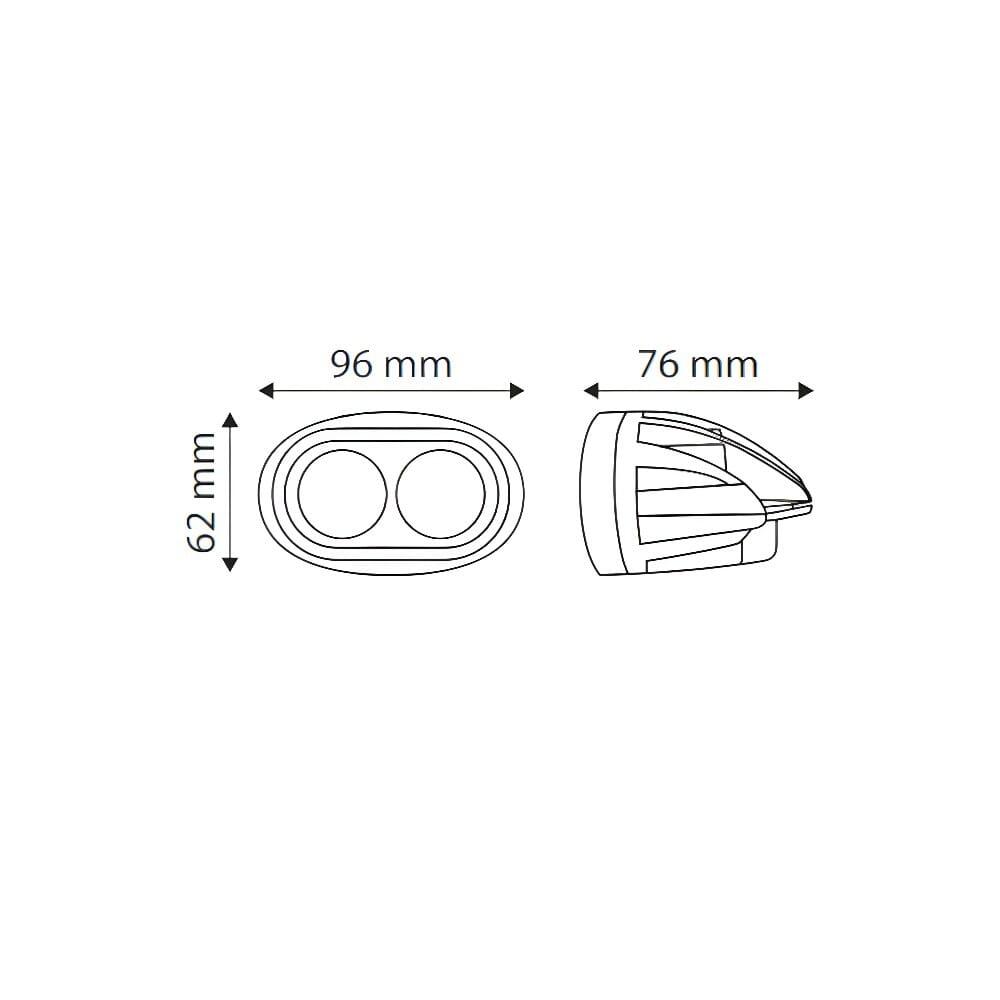 Proiector lucru motostivuitor 96x62, 2 LED-uri, 10-30V, 8W, 800lm, TT.13111S 