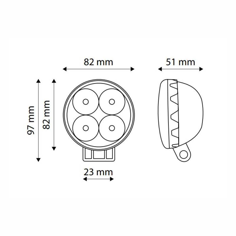 Proiector lucru fi82, LED, 10-30V, 12W, 900lm, TT.1012