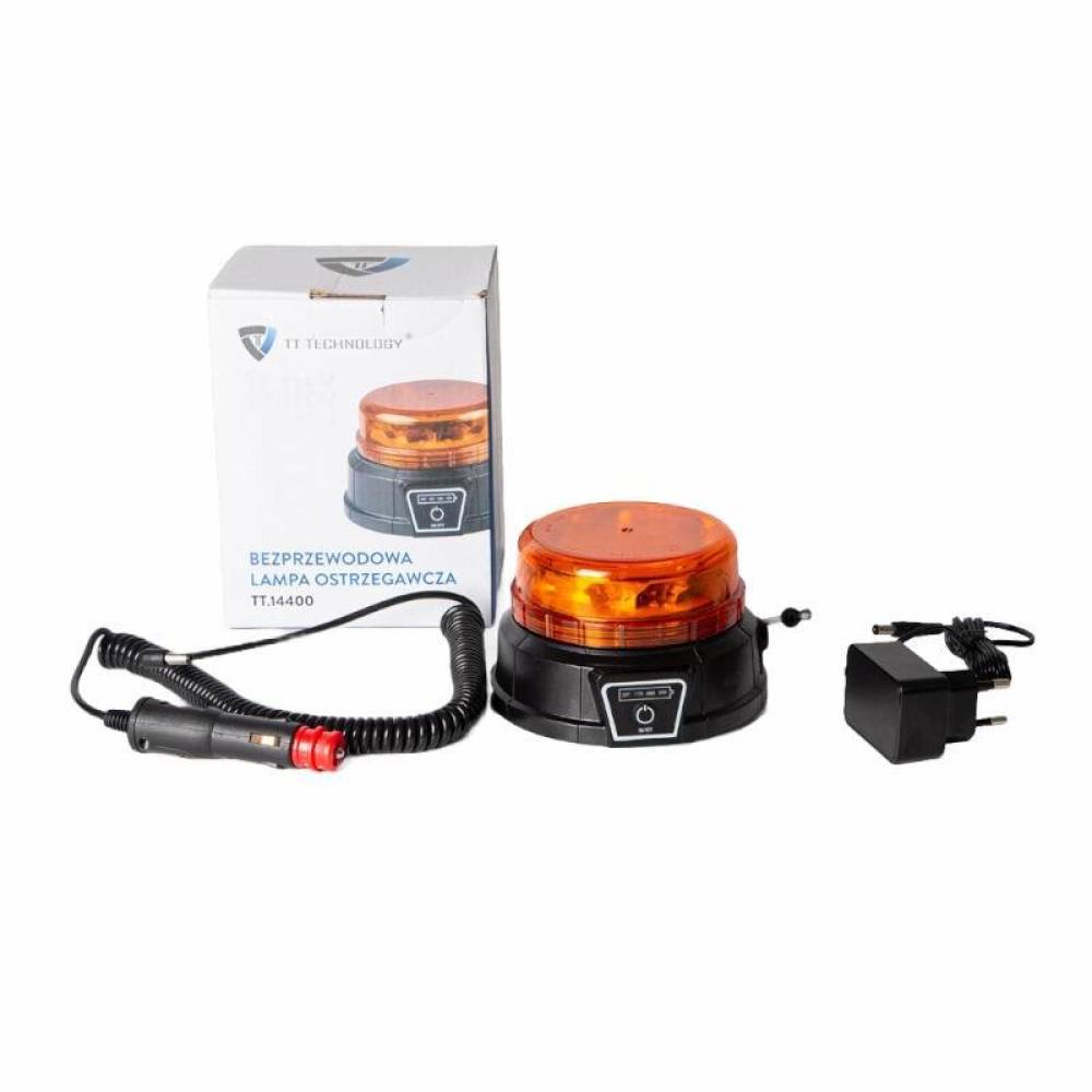 Girofar wireless 12V/24V/220V, h80, cu Led, cu acumulator, reincarcabil 12-24V si 220V, prindere cu magnet, TT.14400 