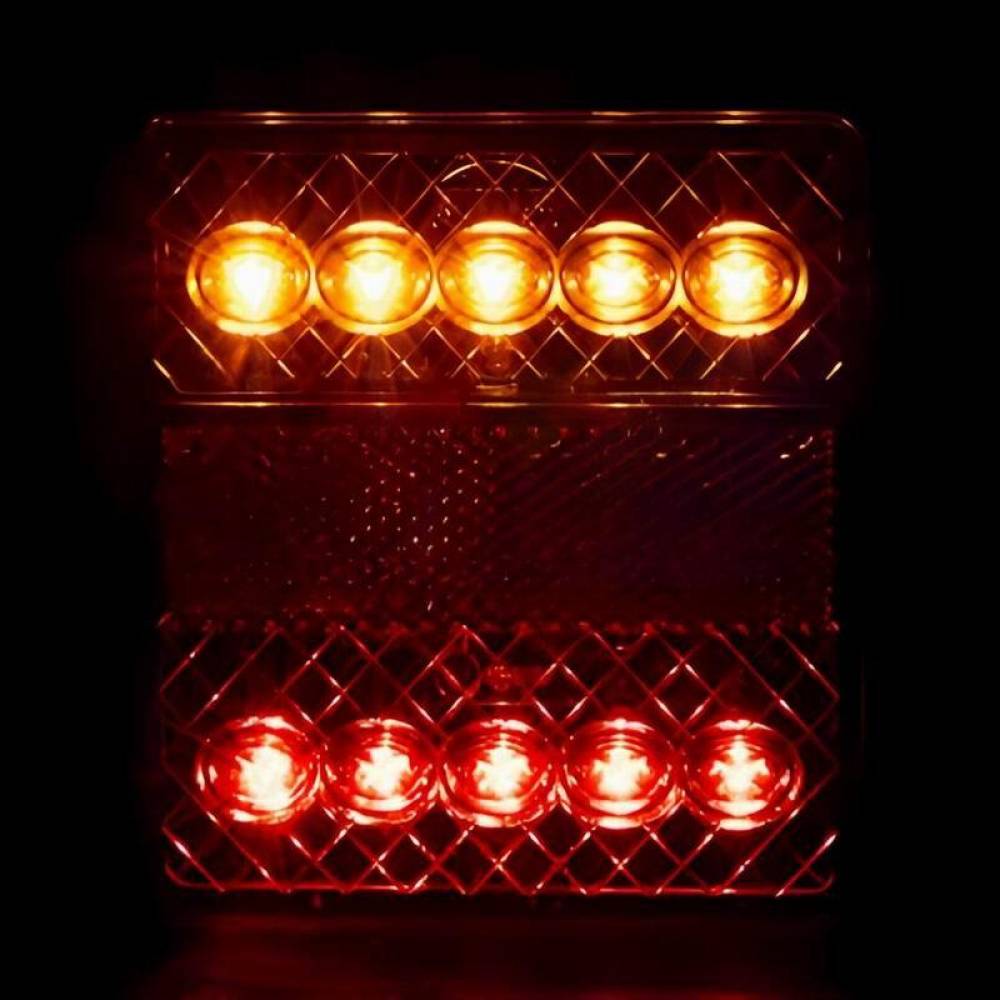 Lampa stop 96x96, 3 functii, 10 LED-uri, 12-24V, stanga, dreapta, cu catadioptru, TT.12015 Lampa stop 96x96, 3 functii, 10 LED-uri, 12-24V, stanga, dreapta, cu catadioptru, TT.12015