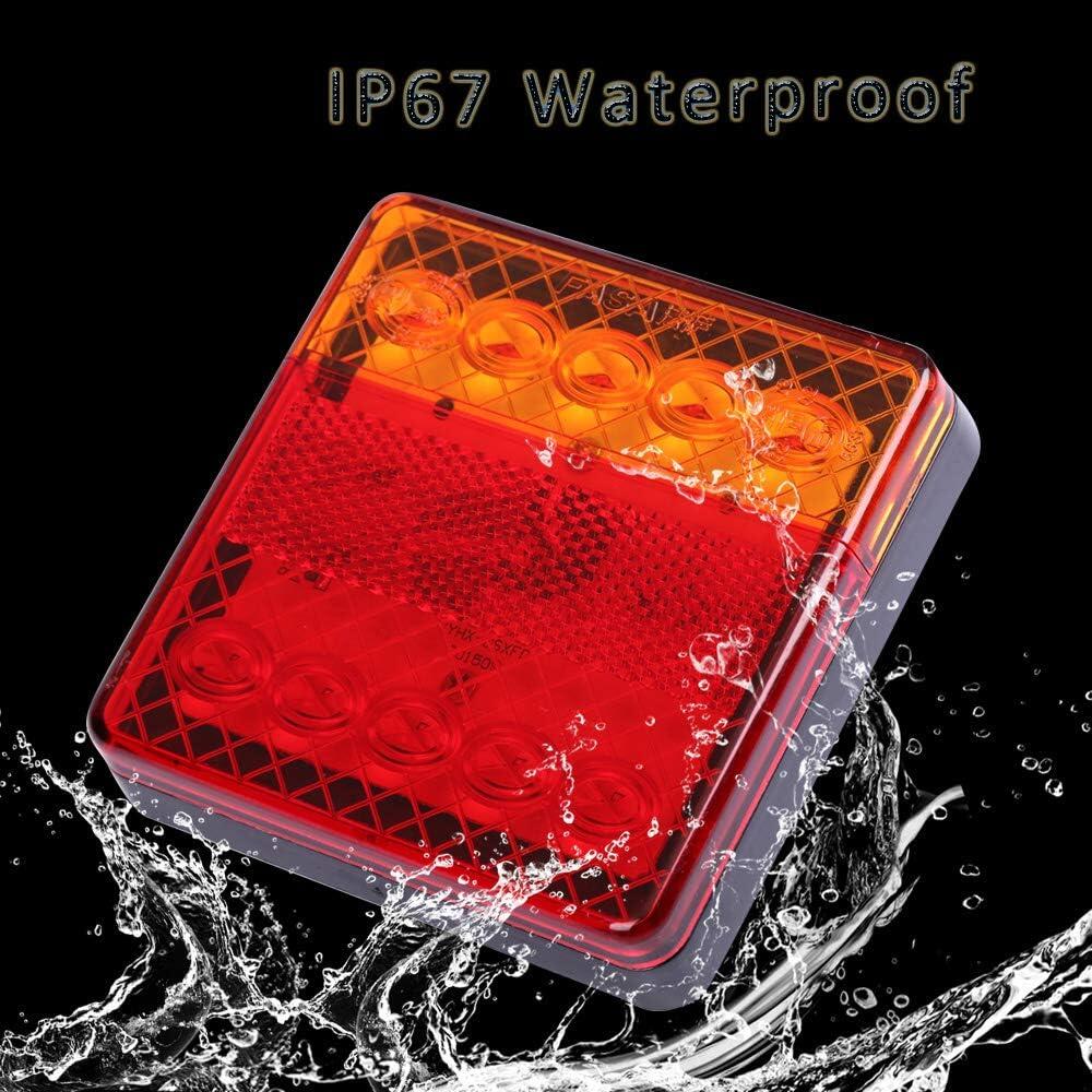 Lampa stop 96x96, 3 functii, 10 LED-uri, 12-24V, stanga, dreapta, cu catadioptru, TT.12015 Lampa stop 96x96, 3 functii, 10 LED-uri, 12-24V, stanga, dreapta, cu catadioptru, TT.12015