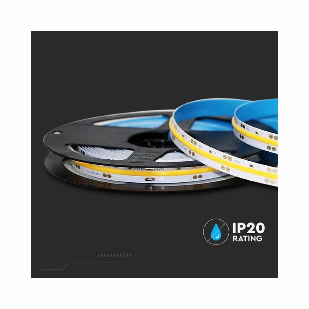 Banda LED, 24V, LED COB, rola 5 metri, 10W/m, 280LED s/m, 4000K, alb natural, 2653 Art