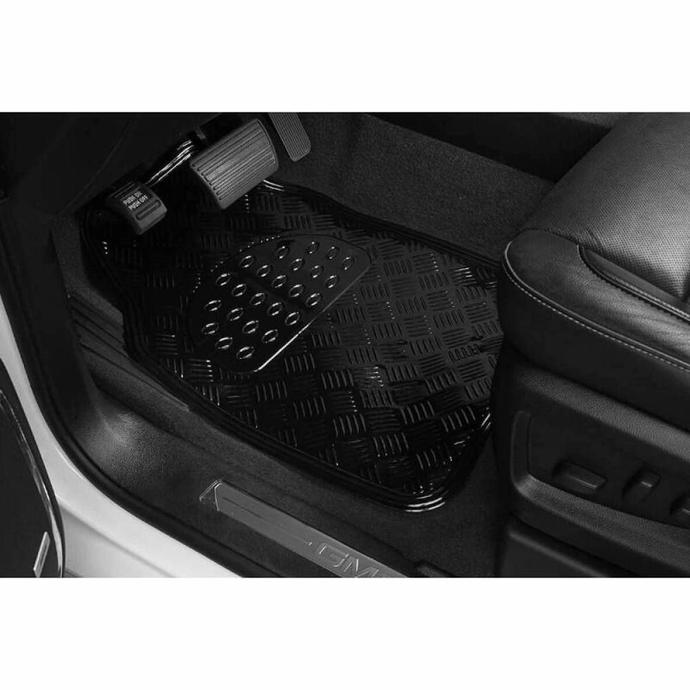 Set 4 covorase universale 65x47, din cauciuc cu aspect aluminiu, negru, APA5000 Race Sport