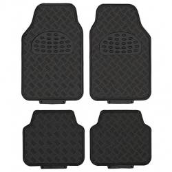 Set 4 covorase universale 65x47, din cauciuc cu aspect aluminiu, negru, APA5000 Race Sport