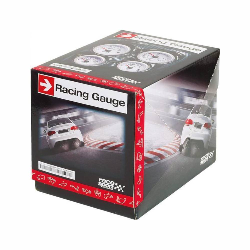Ceas presiune turbo, fi52mm, 12V, alb, GAUG701 RaceSport