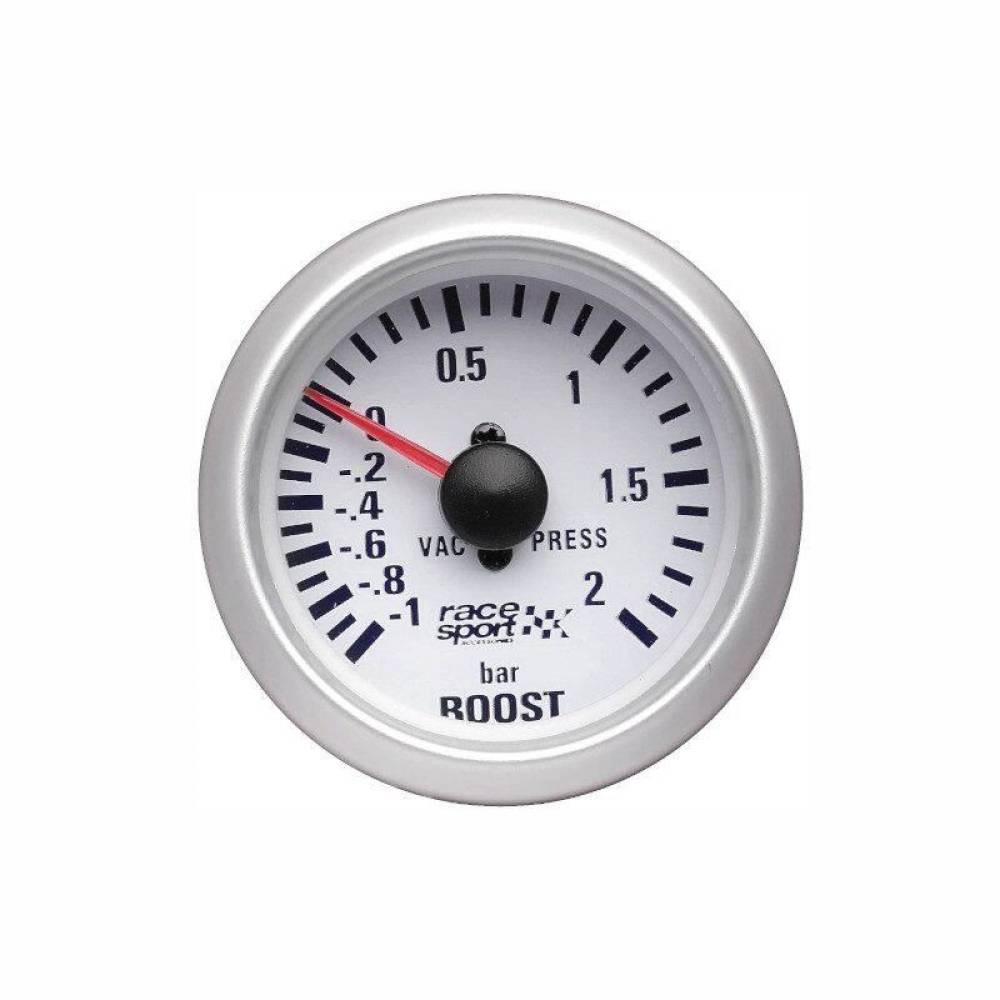 Ceas presiune turbo, fi52mm, 12V, alb, GAUG701 RaceSport