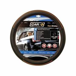 Husa volan 37-39cm, neagra cu dunga portocalie, Pure Driving 2505111 Car+