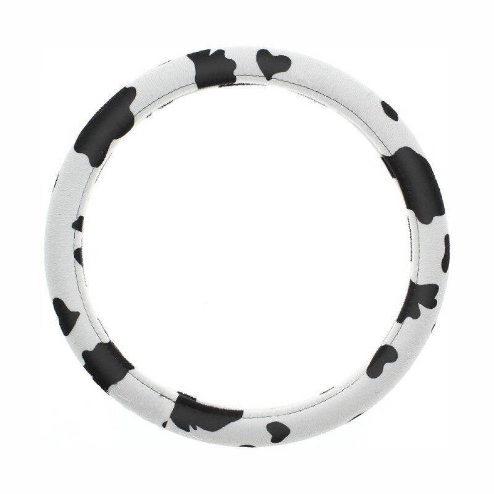 Husa volan 37-39cm, catifea alb-negru, Pure Driving COW2021 Car+