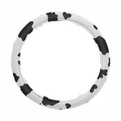 Husa volan 37-39cm, catifea alb-negru, Pure Driving COW2021 Car+