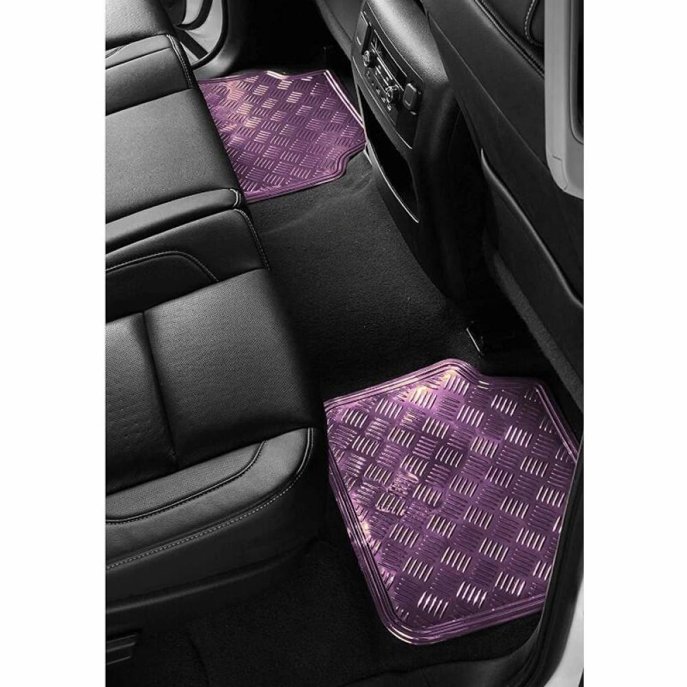 Set 4 covorase universale 65x47, din cauciuc cu aspect aluminiu, roz, APA60PK Race Sport