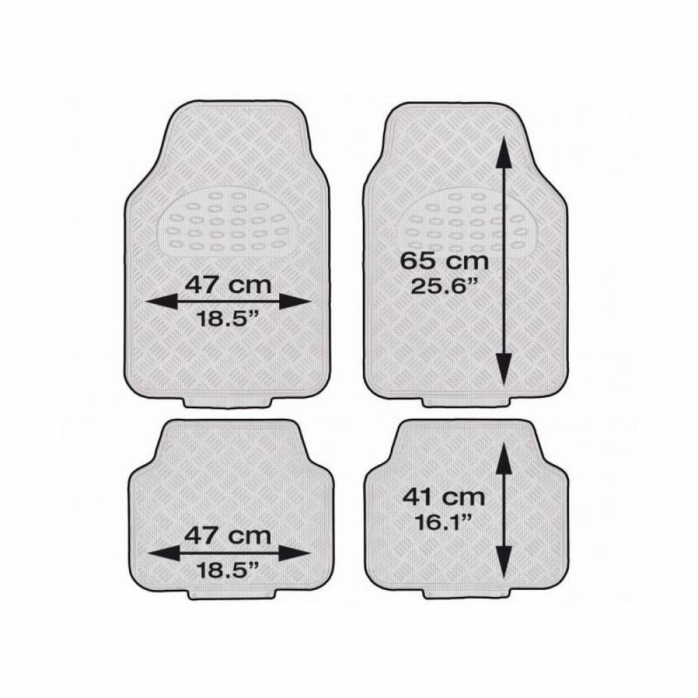 Set 4 covorase universale 65x47, din cauciuc cu aspect aluminiu, roz, APA60PK Race Sport