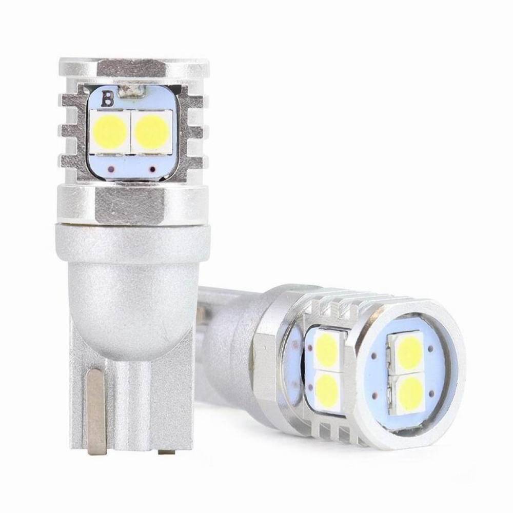 Set 2 becuri T10, 6 LED-uri, SMD 3030, 12-24V, W5W-W10W, 6000K, Canbus, 02801 Amio