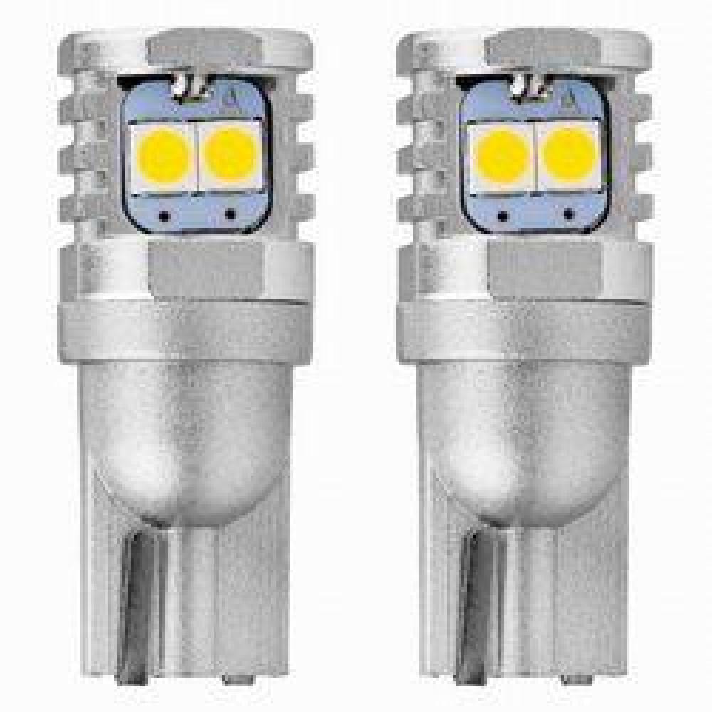 Set 2 becuri T10, 6 LED-uri, SMD 3030, 12-24V, W5W-W10W, 6000K, Canbus, 02801 Amio