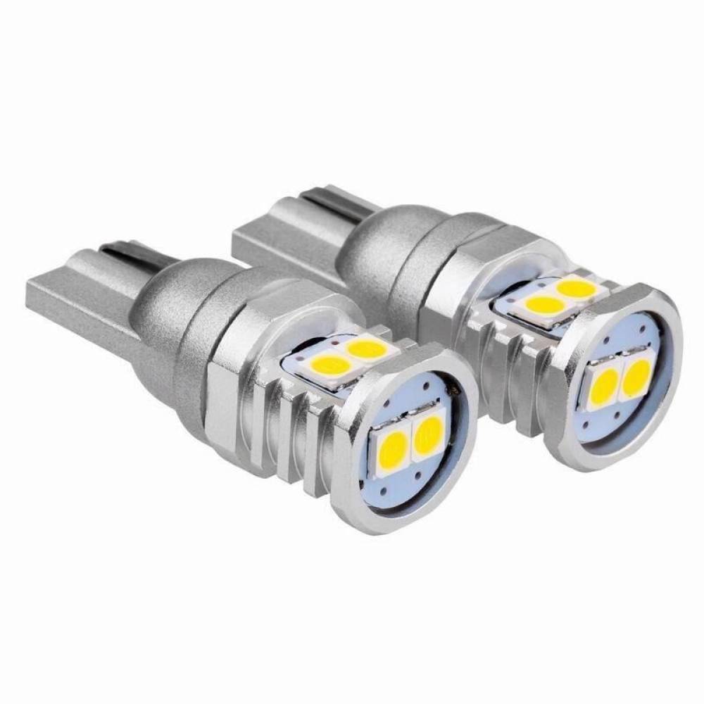 Set 2 becuri T10, 6 LED-uri, SMD 3030, 12-24V, W5W-W10W, 6000K, Canbus, 02801 Amio