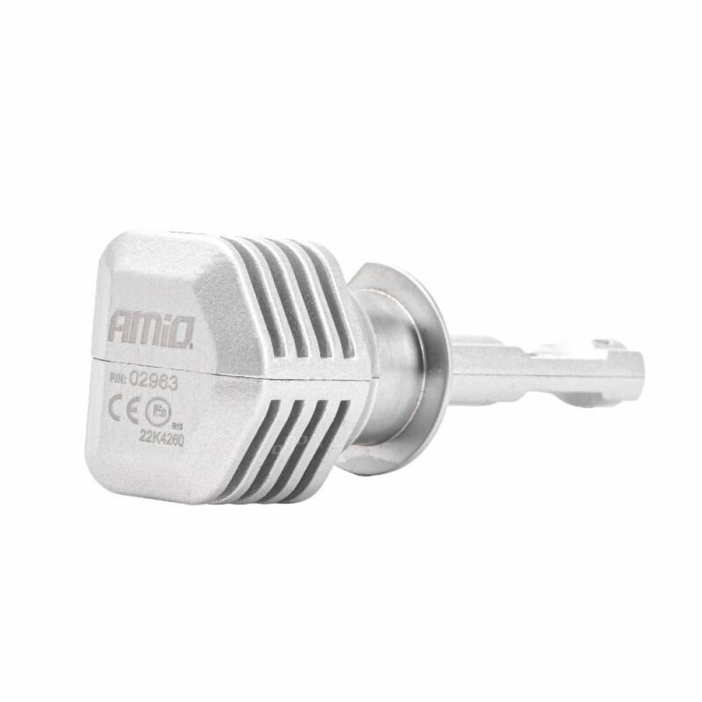 Set 2 becuri H1, LED CSP, 10-16V, 40W, 6500lm, 6500K, extra 400% putere, X1 Series, 02963 Amio