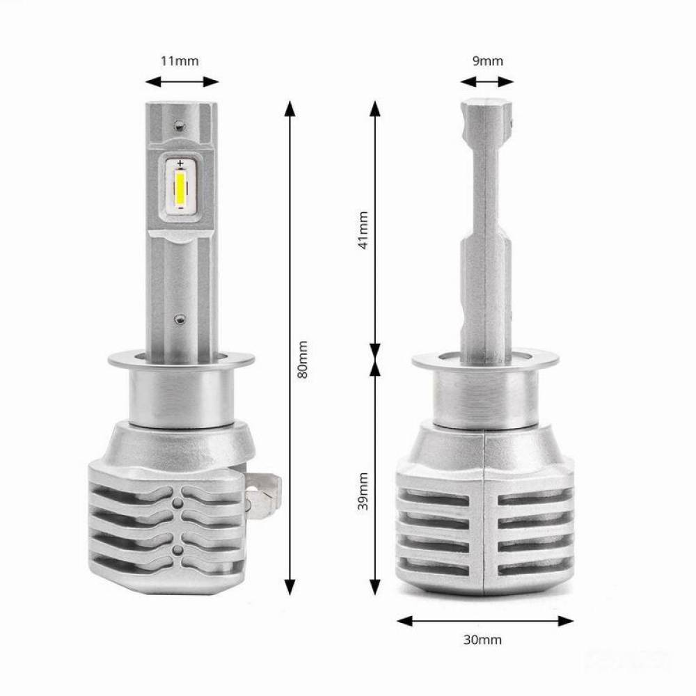 Set 2 becuri H1, LED CSP, 10-16V, 40W, 6500lm, 6500K, extra 400% putere, X1 Series, 02963 Amio