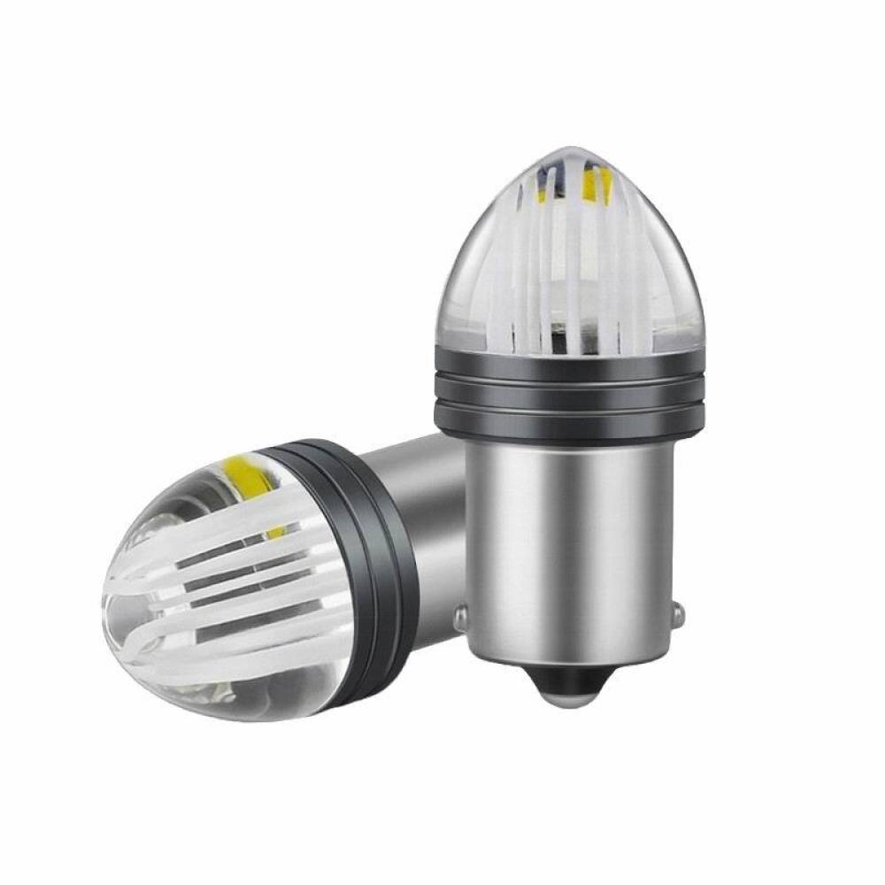 Set 2 becuri semnalizare, 9 LED-uri, 12V, P21W BA15s, alb transparent, 02953 Amio