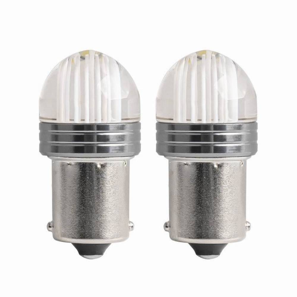 Set 2 becuri semnalizare, 9 LED-uri, 12V, P21W BA15s, alb transparent, 02953 Amio