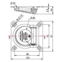 Inel ancorare podea, incastrabil, fi10,  SPP UP-01