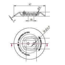 Inel ancorare podea aparent fi33, baza rotunda fi97, SPP UP-03A