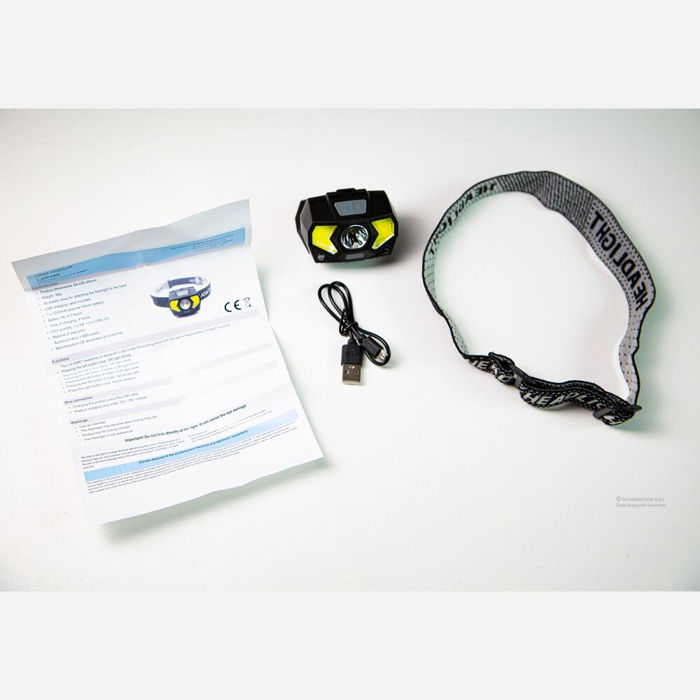 Lanterna frontala Led COB 6 functii -Hi/Low/Flash, senzor de miscare, La0100 Truck Light 