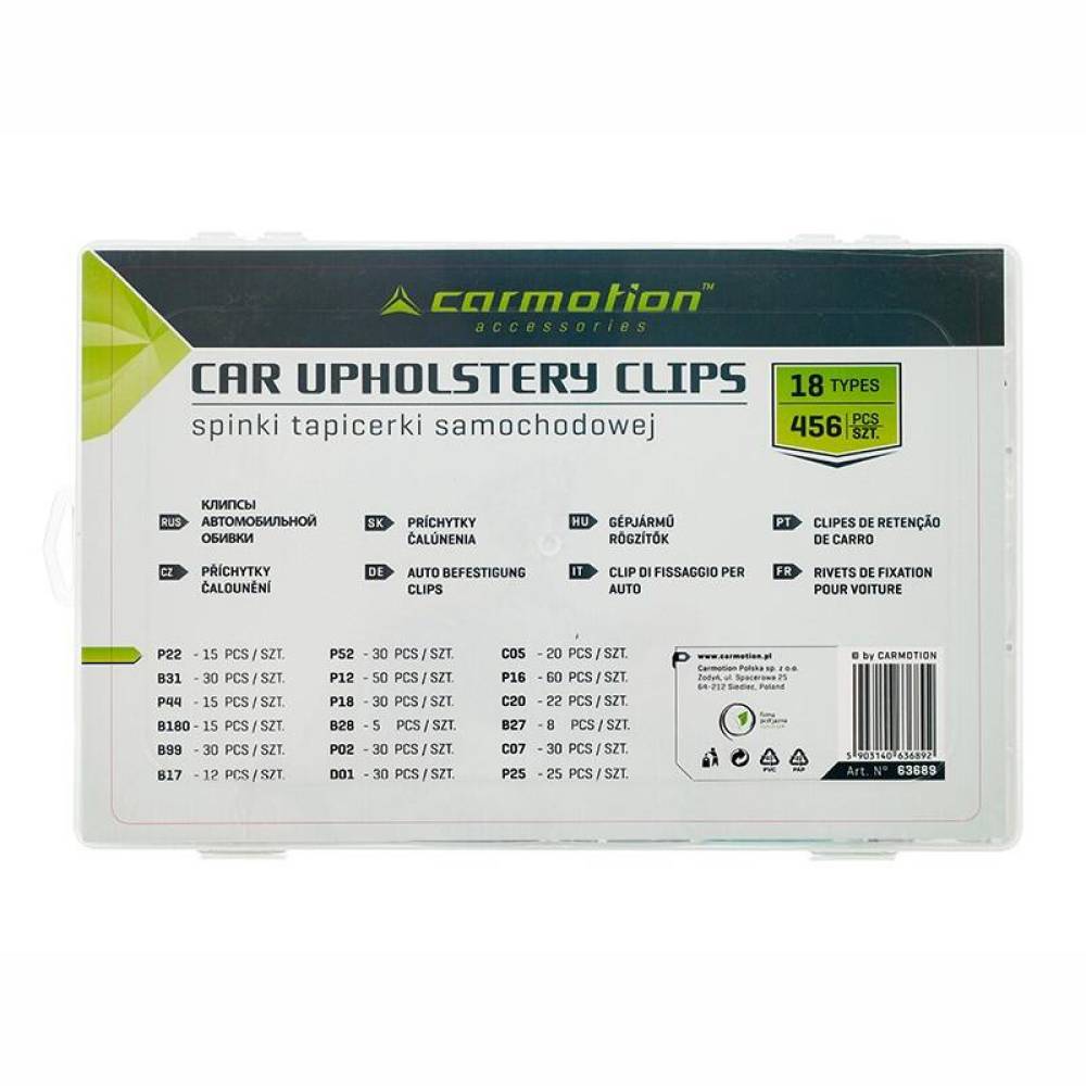 Set 456 cleme si elemente de fixare, 18 marimi diferite, 63689 Carmotion