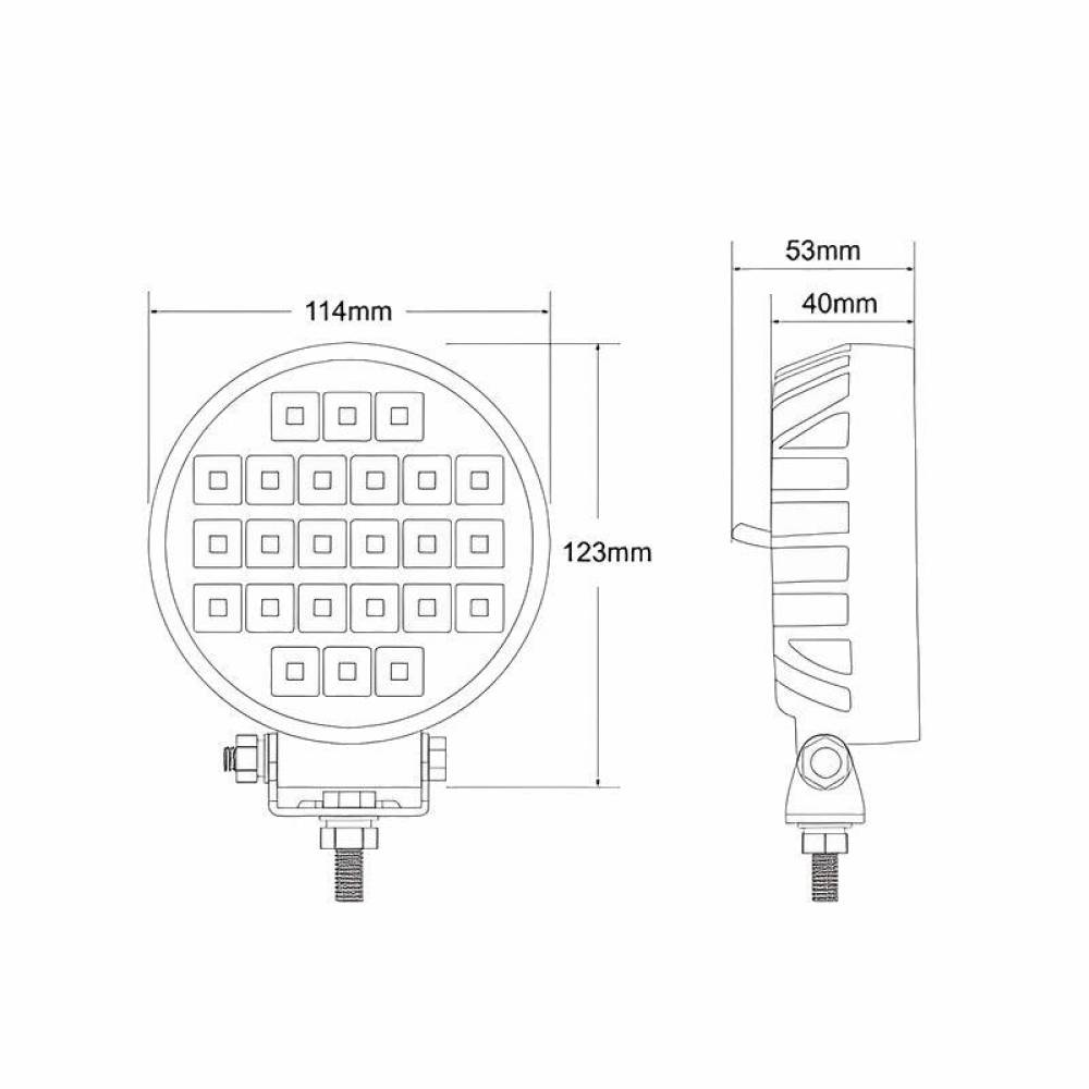 Proiector lucru auto fi114, LED, 12-24V, 24W, 3800lm, cu intrerupator, L0157 TruckLed