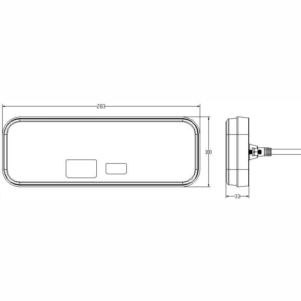 Lampa stop 283x100, 6 functii, LED Neon, 12-24V, cu semnalizare dinamica, dreapta, L1960 TruckLed 