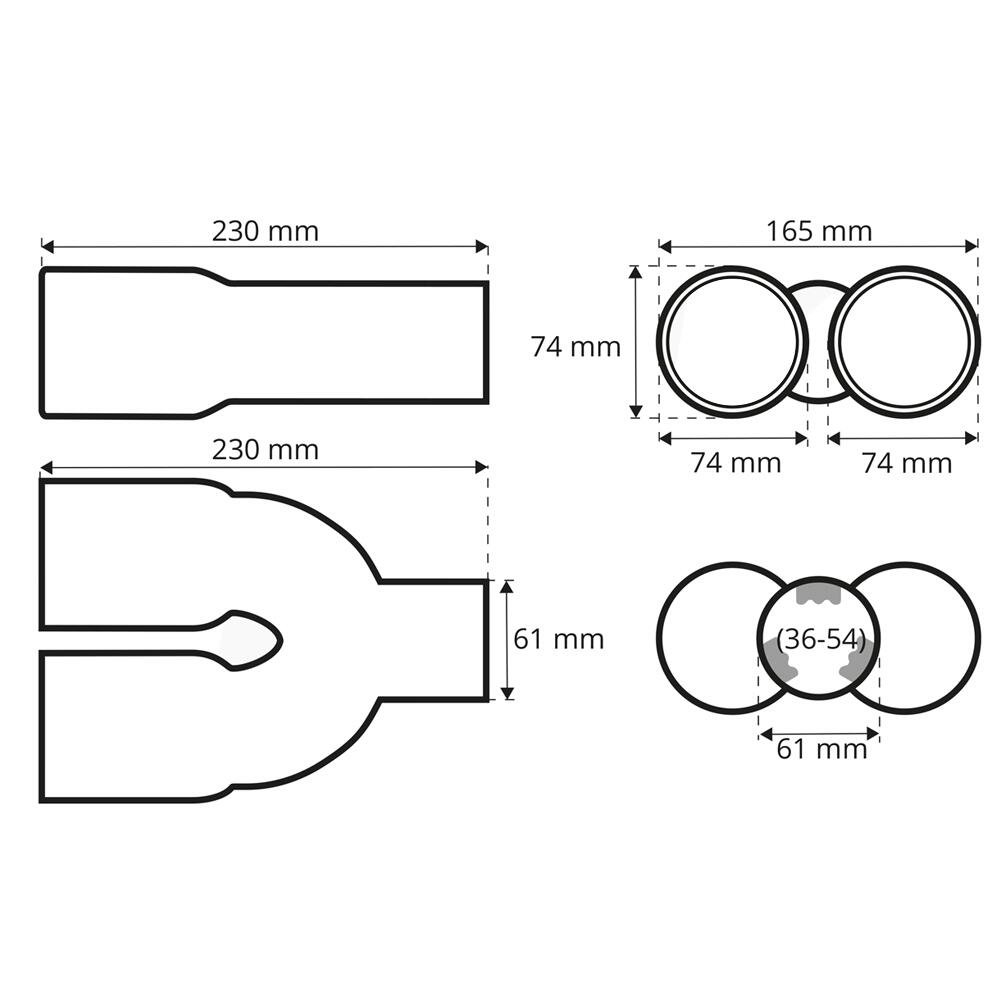 Ornament toba interior 36-54, L230, 2 tevi rotunde, 01308 Amio Ornament toba interior 36-54, L230, 2 tevi rotunde, 01308 Amio