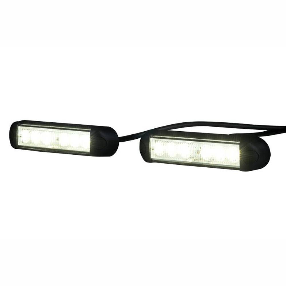Set 2 proiectoare zi DRL 130x28.5mm, LED, 12-24V, 10W, cu suport prindere, LDR2783 Horpol