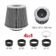 Filtru aer sport argintiu-crom, cu 4 adaptori, AFSTGRY SwissDrive